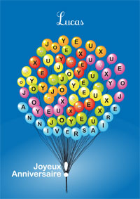 Cartes papier ballons d'anniversaire