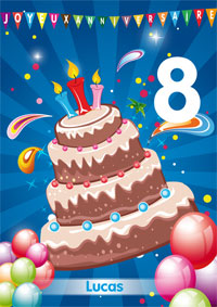 Carte gâteau gourmand d'anniversaire