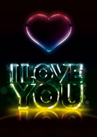 Carte papier I love you disco