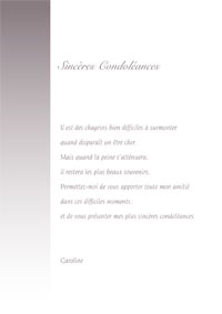 Condoléances