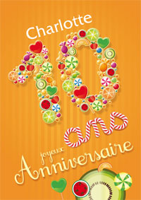 Carte papier 10 ans pour un gourmand