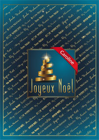 Une carte de Noël bleu nuit
