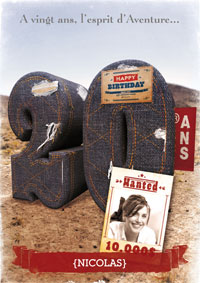 Carte papier blue Jeans Birthday