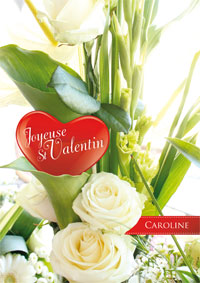 Carte fleurie pour la Saint Valentin
