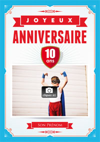 Carte d'anniversaire avec photo