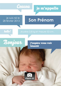 Faire part naissance