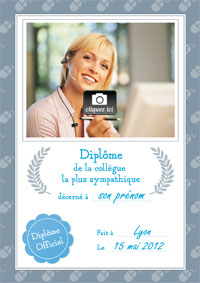 Diplôme de la collègue la plus sympathique