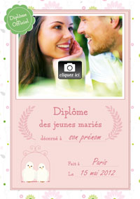 Diplôme des jeunes mariés