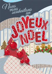 Carte Patchwork de Joyeux Noël