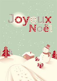 Village de Noël enneigé