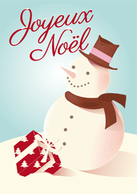 Bonhomme de neige souriant