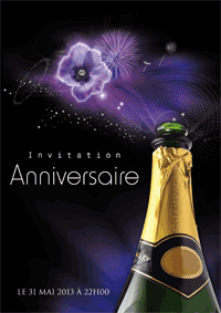 Champagne ! Je fête mon anniversaire.