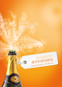Invitation anniversaire, le champagne va couler à flots