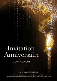 Invitation anniversaire, une bougie de plus à souffler