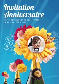 Invitation fleurie pour un anniversaire festif