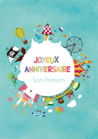 Carte d'anniversaire à personnaliser avec prénom