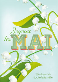 Carte papier fête du travail en fleurs
