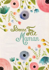 Carte fleurie pour la fête des mères