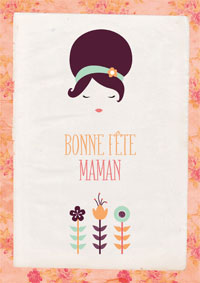 Carte papier Bonne fête Maman