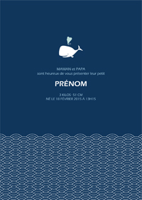 Faire part mignonne baleine