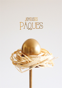 Joyeuses Pâques, oeuf doré